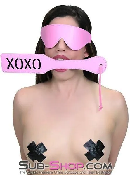 0854DL      Little Pink Tease Elastic Strap Blindfold