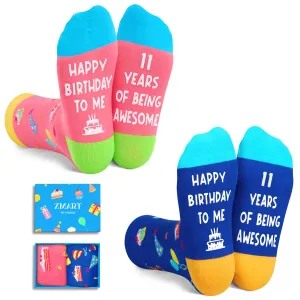 11th Birthday Gifts Ideas Socks - Gifts for Eleven Year Old Tween Girls Boys, Gift for Preteen Girls Boys Age 11, Presents for 11 Year Olds 2 Pack