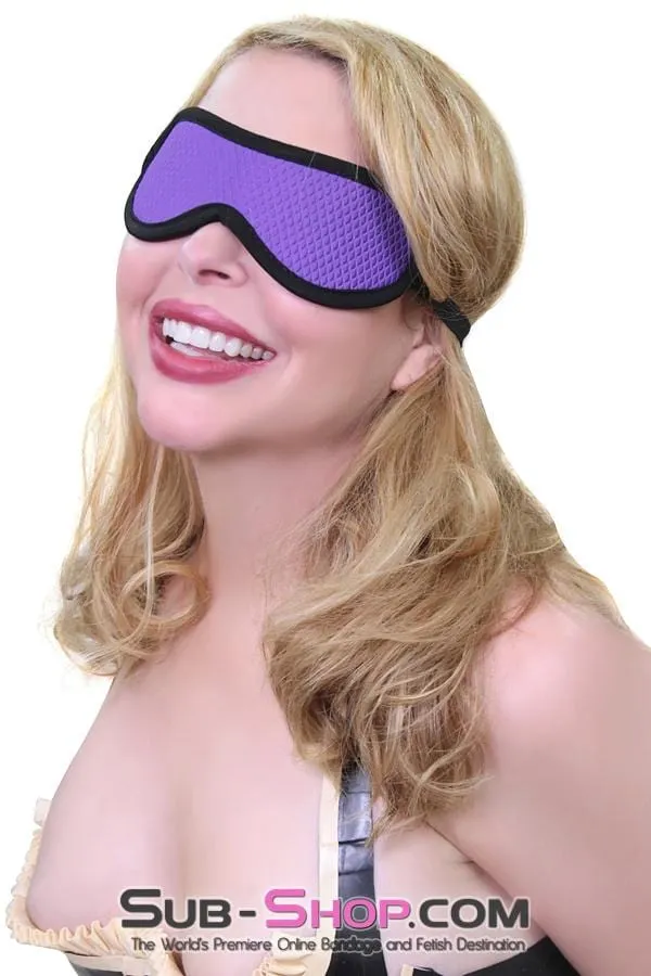 1497M-SIS      Pretty Sissy Fetish Mistress Purple Quilted Love Mask Blindfold