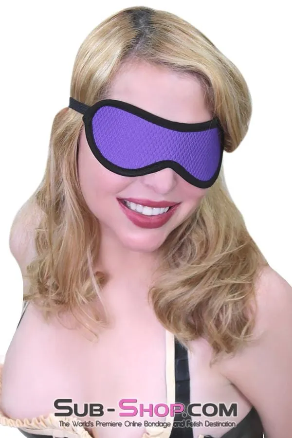 1497M-SIS      Pretty Sissy Fetish Mistress Purple Quilted Love Mask Blindfold