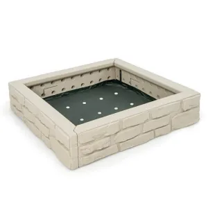 2-In-1 HDPE Kids Sandbox with Cover and Bottom Liner-White - Color: White