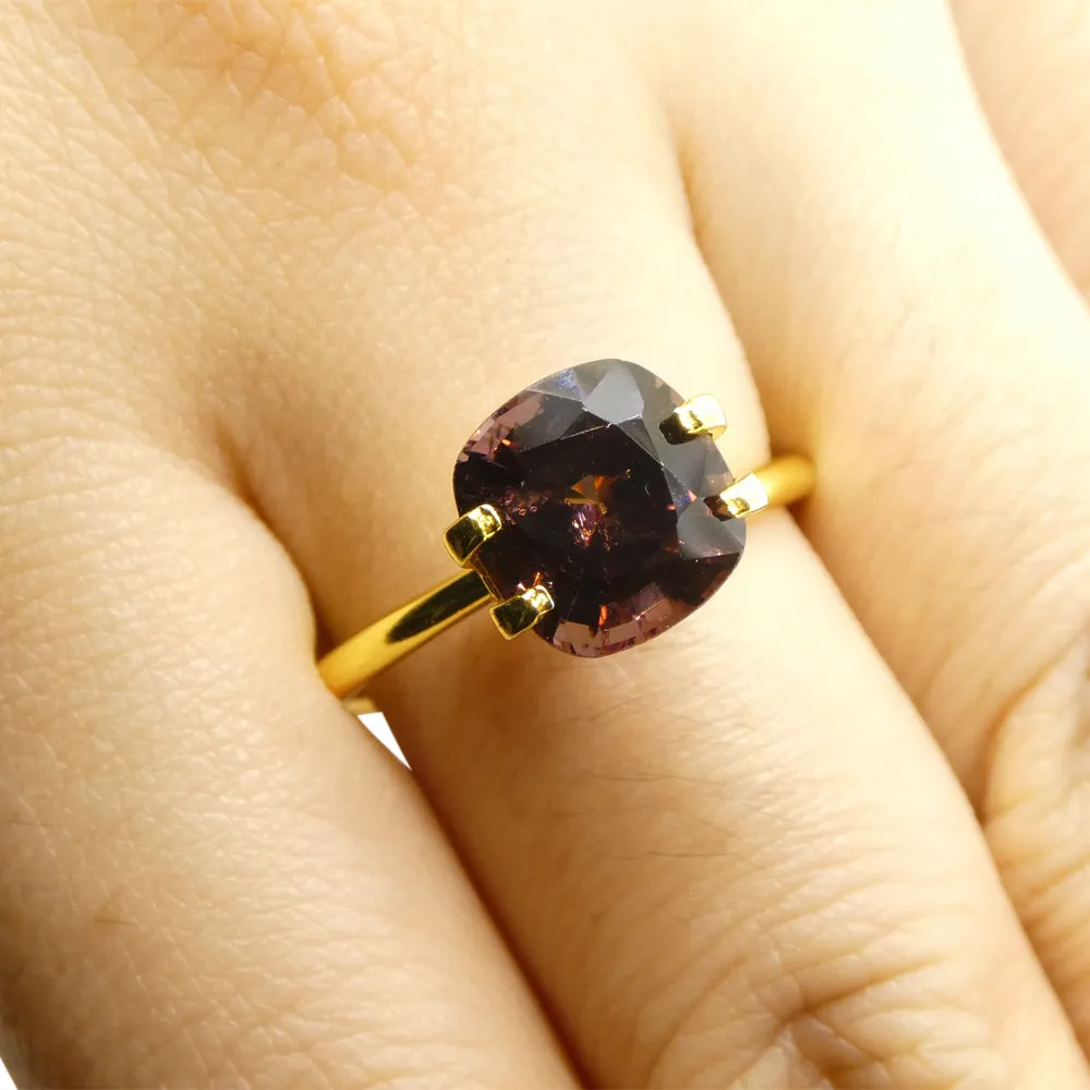 3.05ct Rectangular Cushion Brown Spinel from Burma