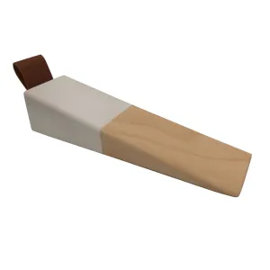 Adoored White Band / Leather Strap Timber Door Wedge