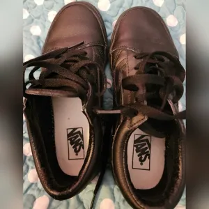 All Black Leather Vans