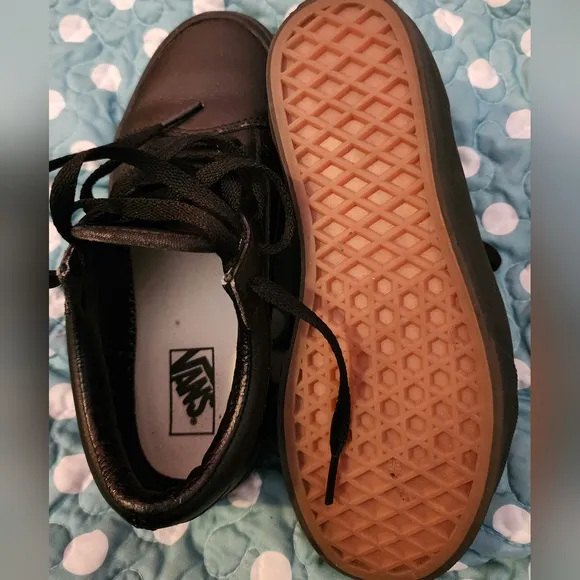 All Black Leather Vans
