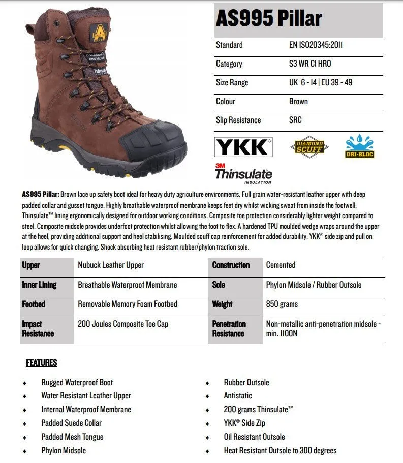 Amblers AS995 Pillar Safety Boots