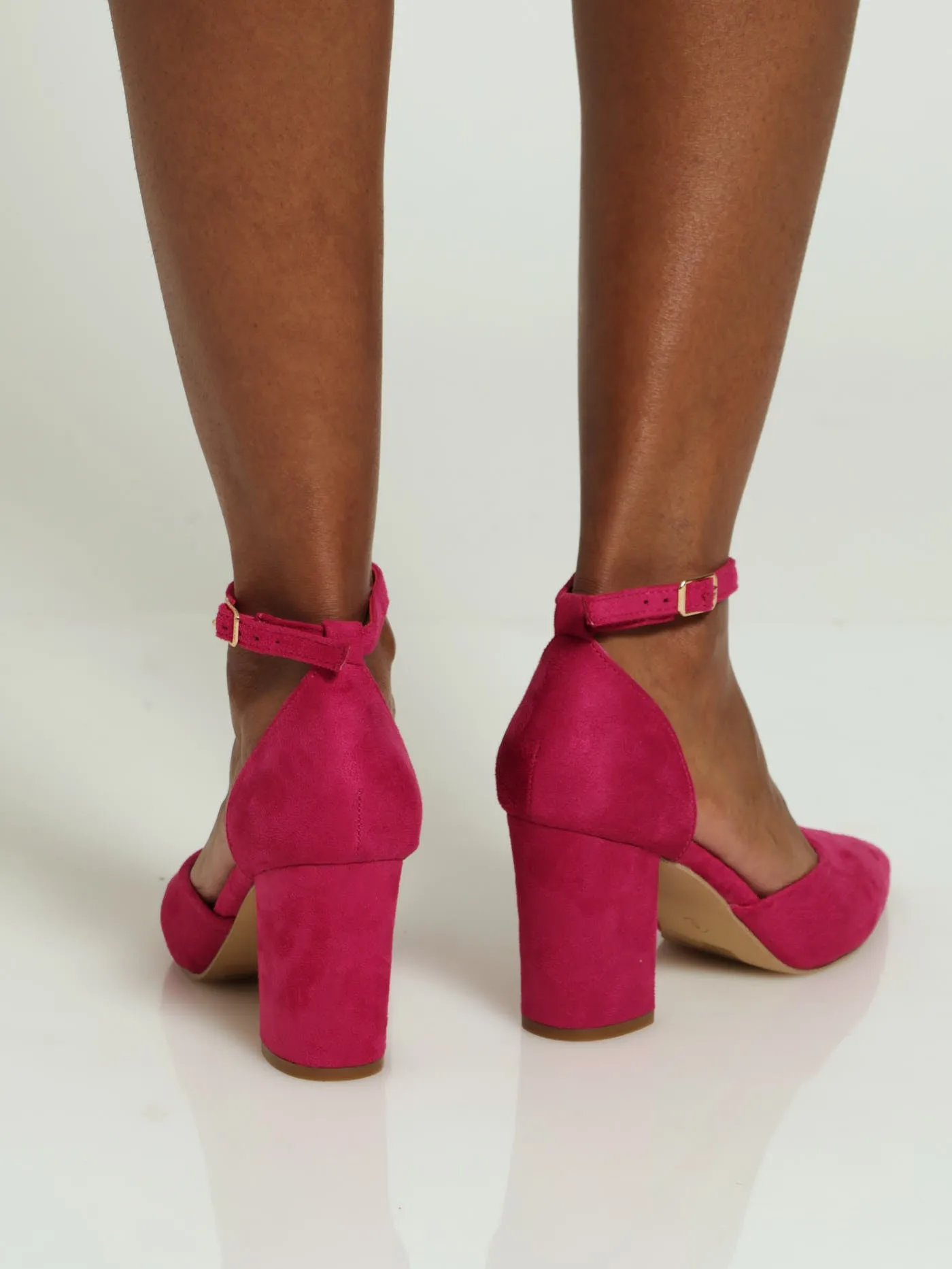 Ankle Strap Court Heel - Pink
