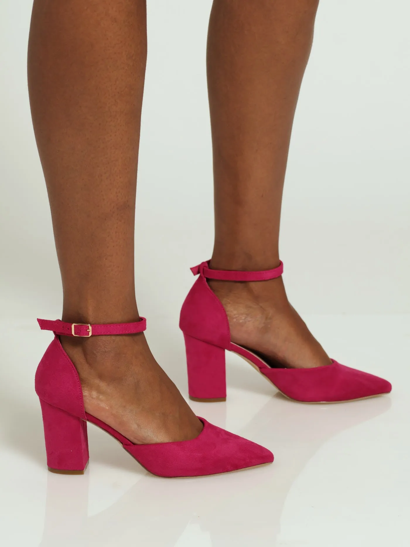 Ankle Strap Court Heel - Pink
