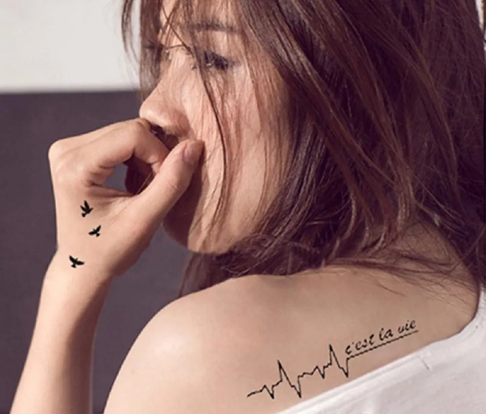 Arm Temporary Tattoos Art Sticker Waterproof Women Small Birds Fly