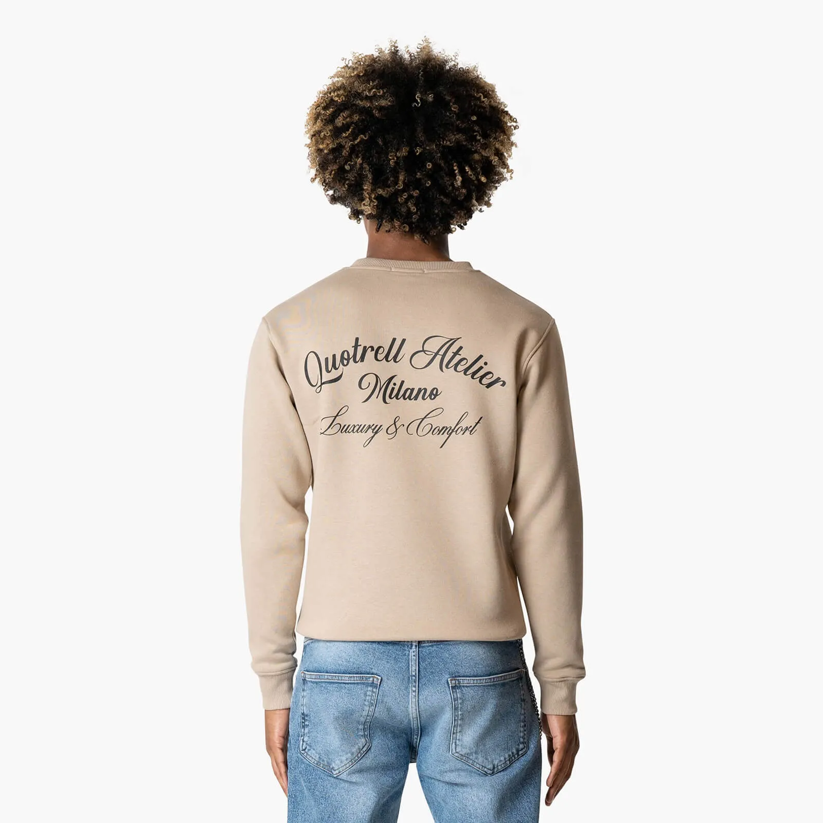 ATELIER MILANO CREWNECK | TAUPE/BLACK
