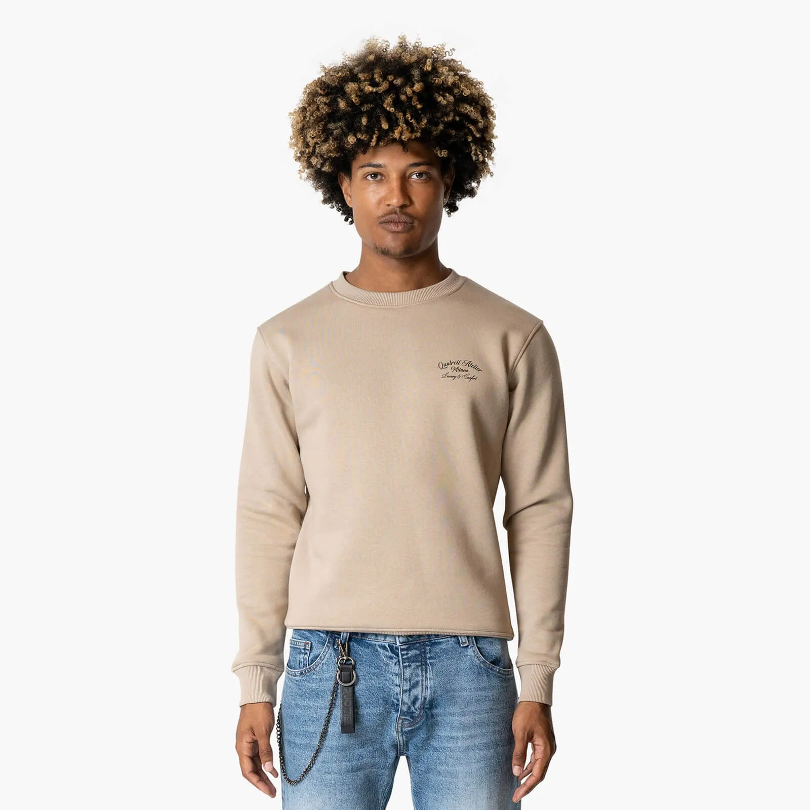 ATELIER MILANO CREWNECK | TAUPE/BLACK