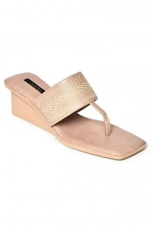 Aurelia PINK Embroidered Square Toe Wedge