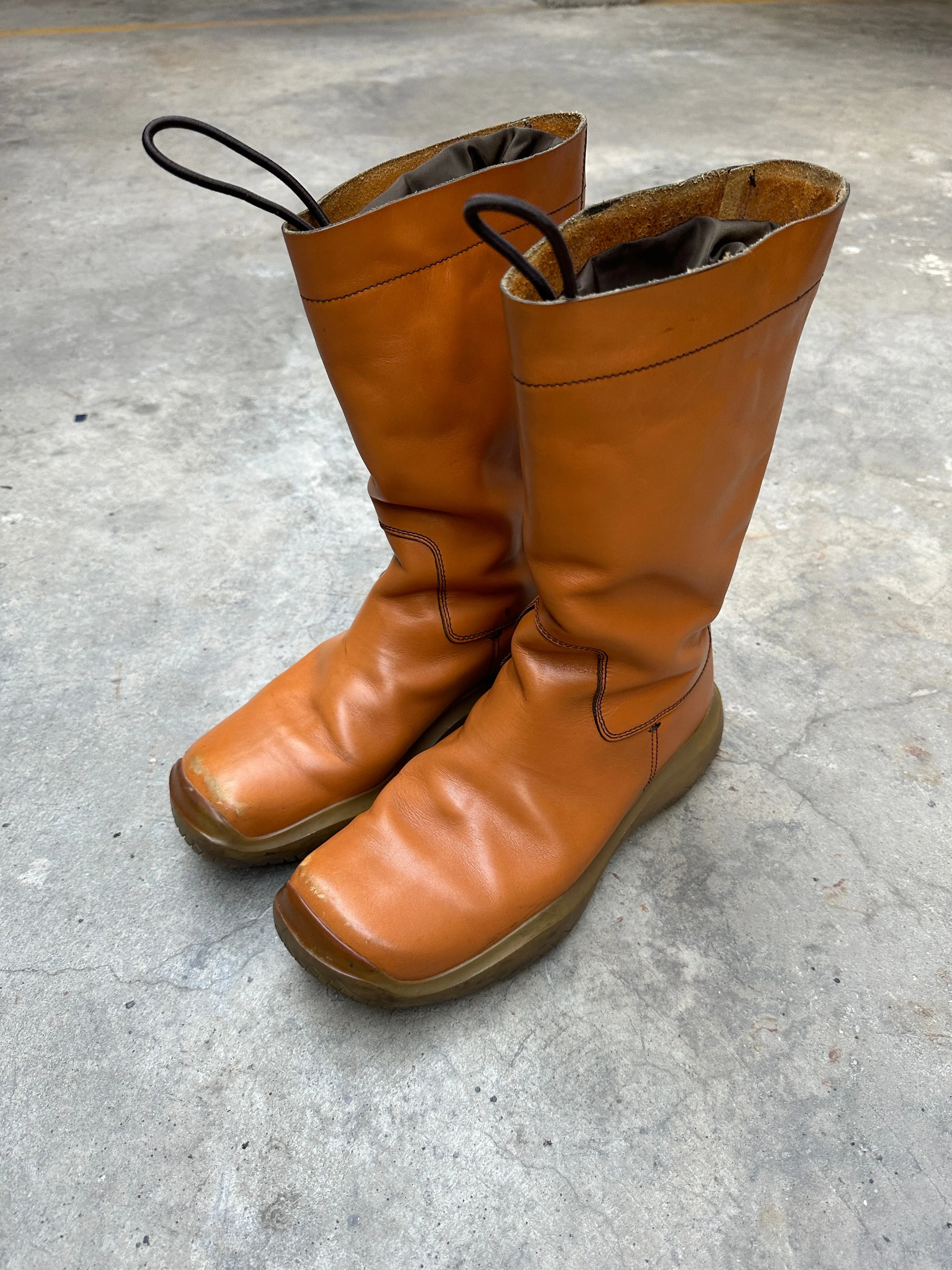 AW1999 Prada double layer leather boots