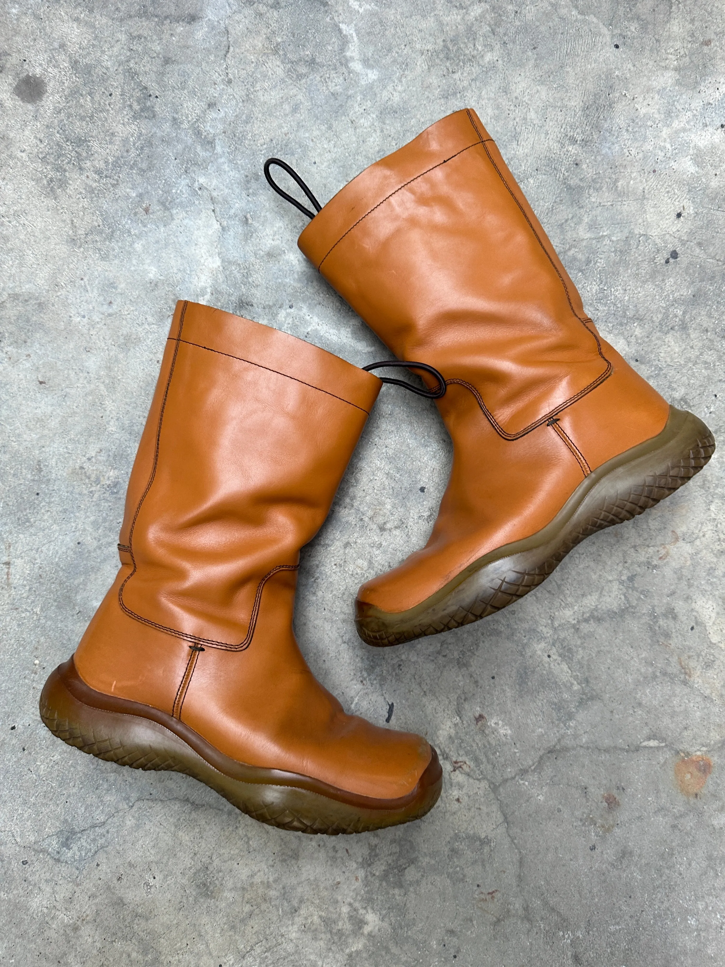 AW1999 Prada double layer leather boots