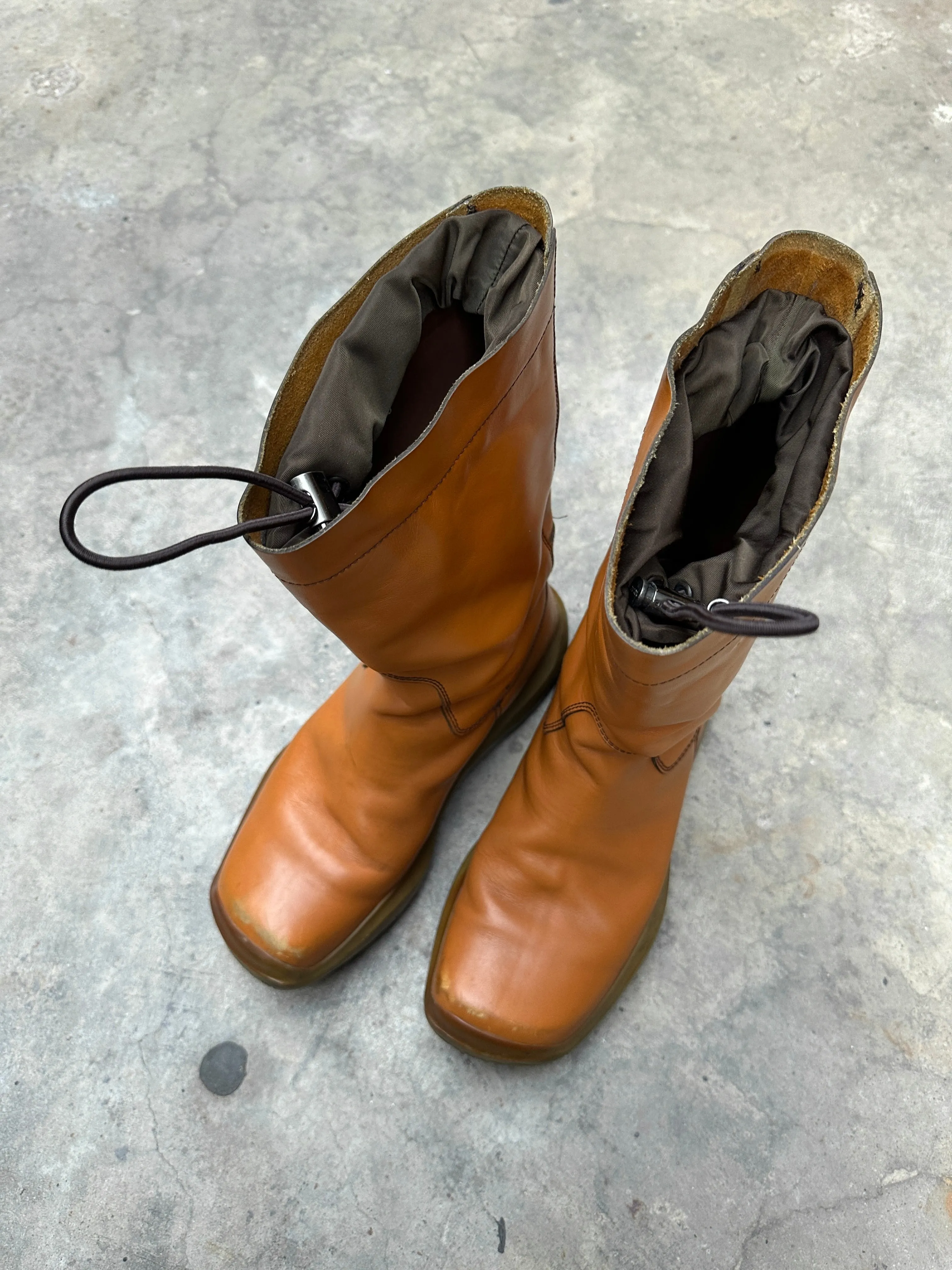 AW1999 Prada double layer leather boots