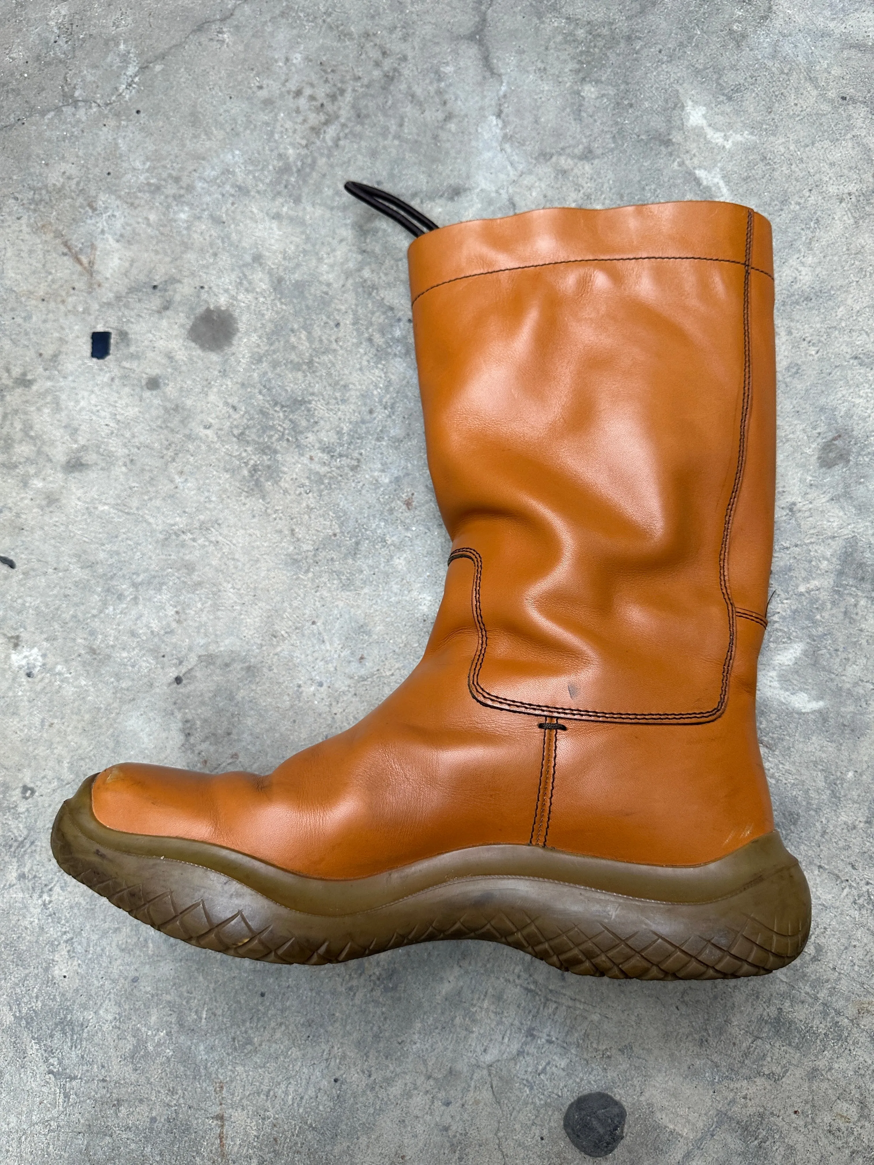 AW1999 Prada double layer leather boots
