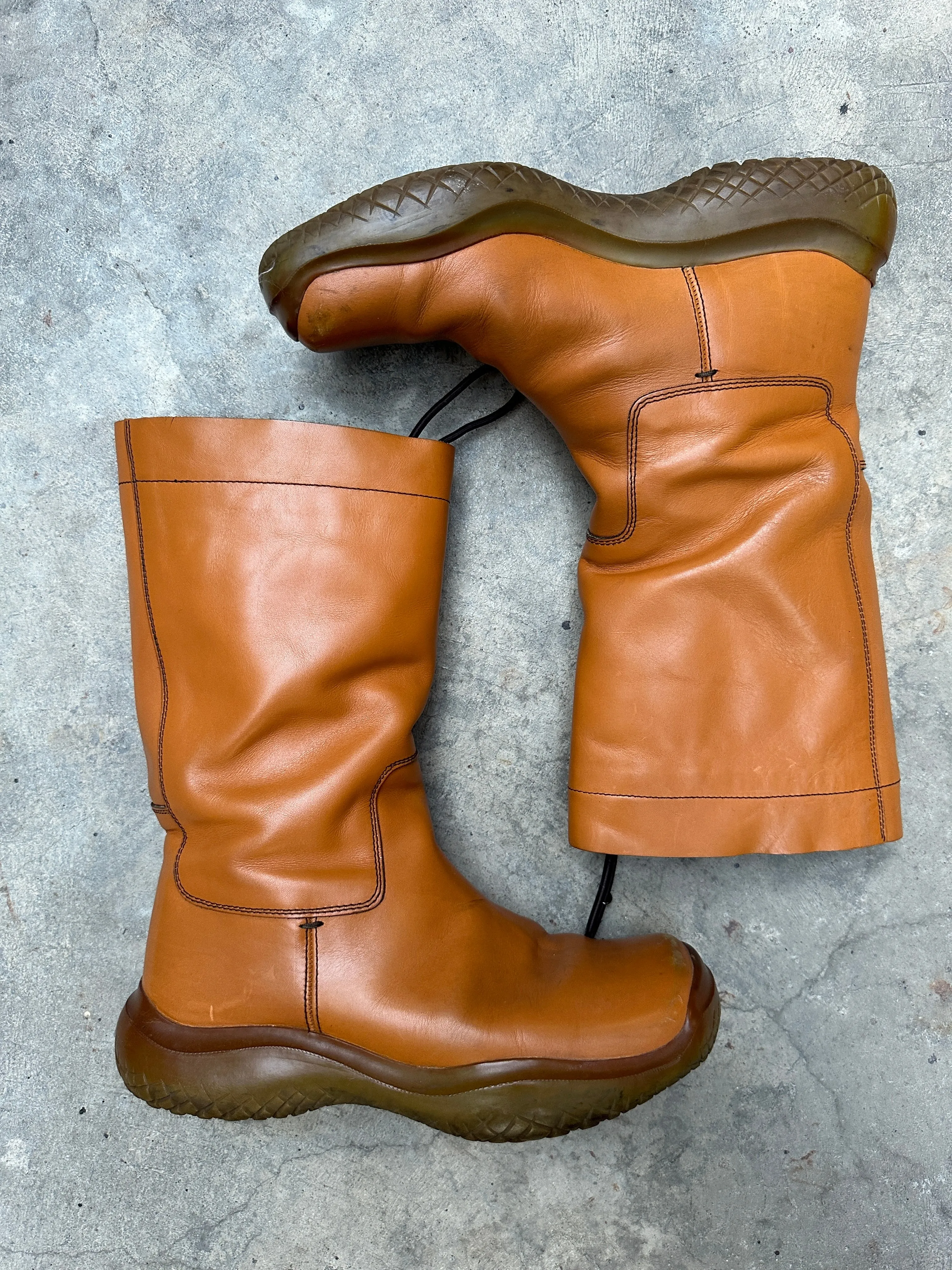 AW1999 Prada double layer leather boots