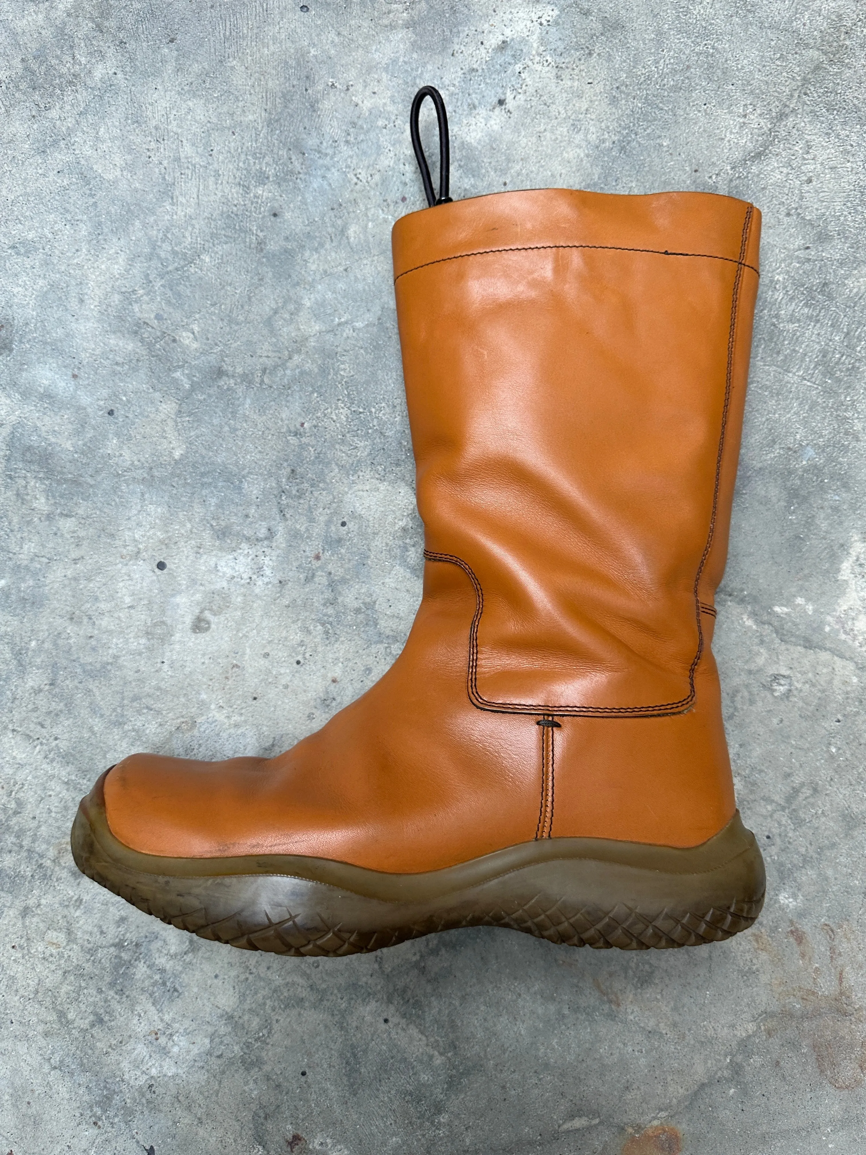 AW1999 Prada double layer leather boots