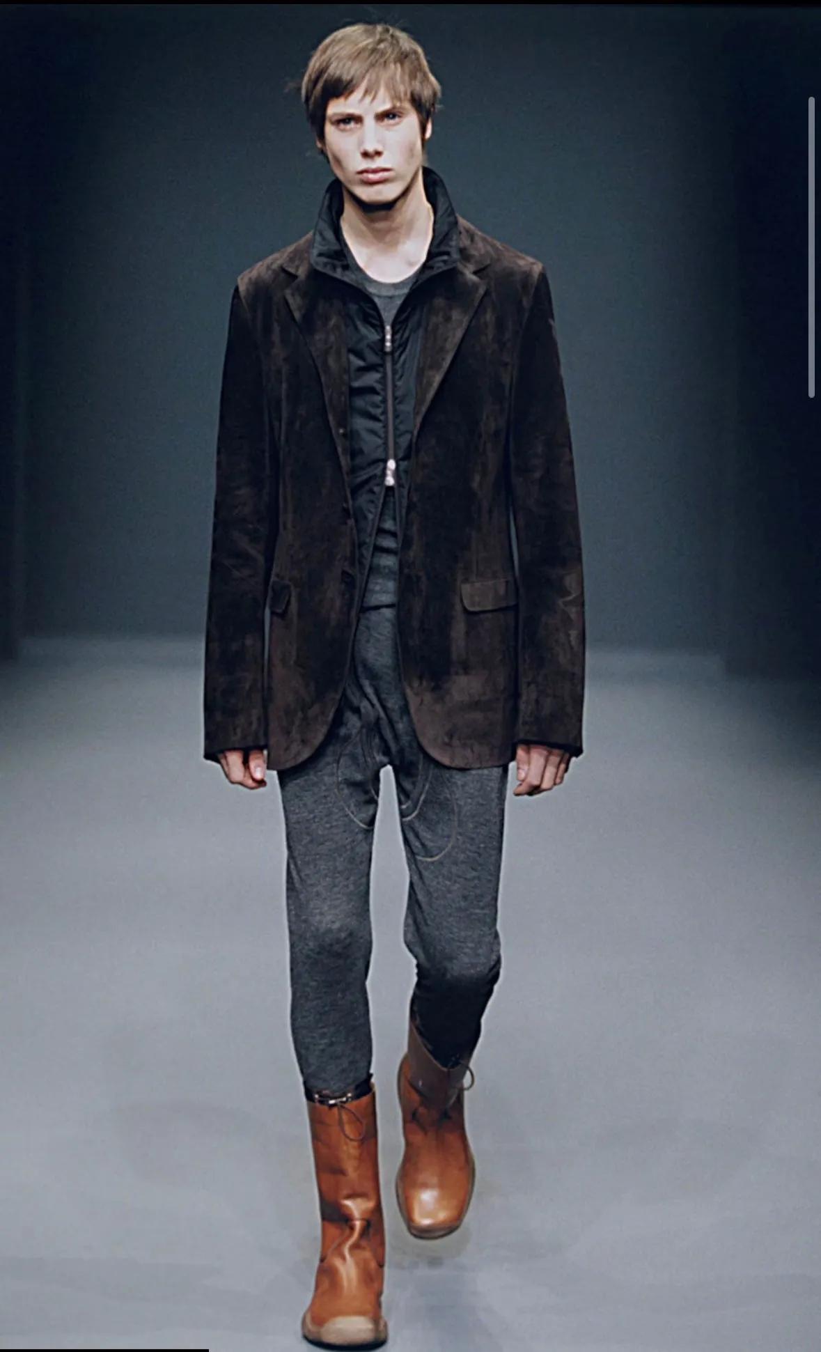 AW1999 Prada double layer leather boots