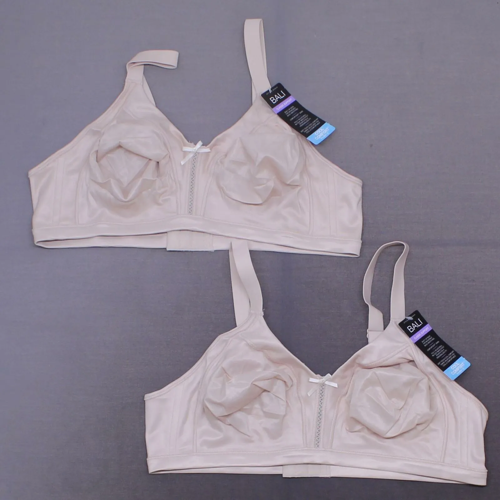 Bali 2 PACK Double Support Soft Touch Wirefree Bras Taupe Taupe 42C