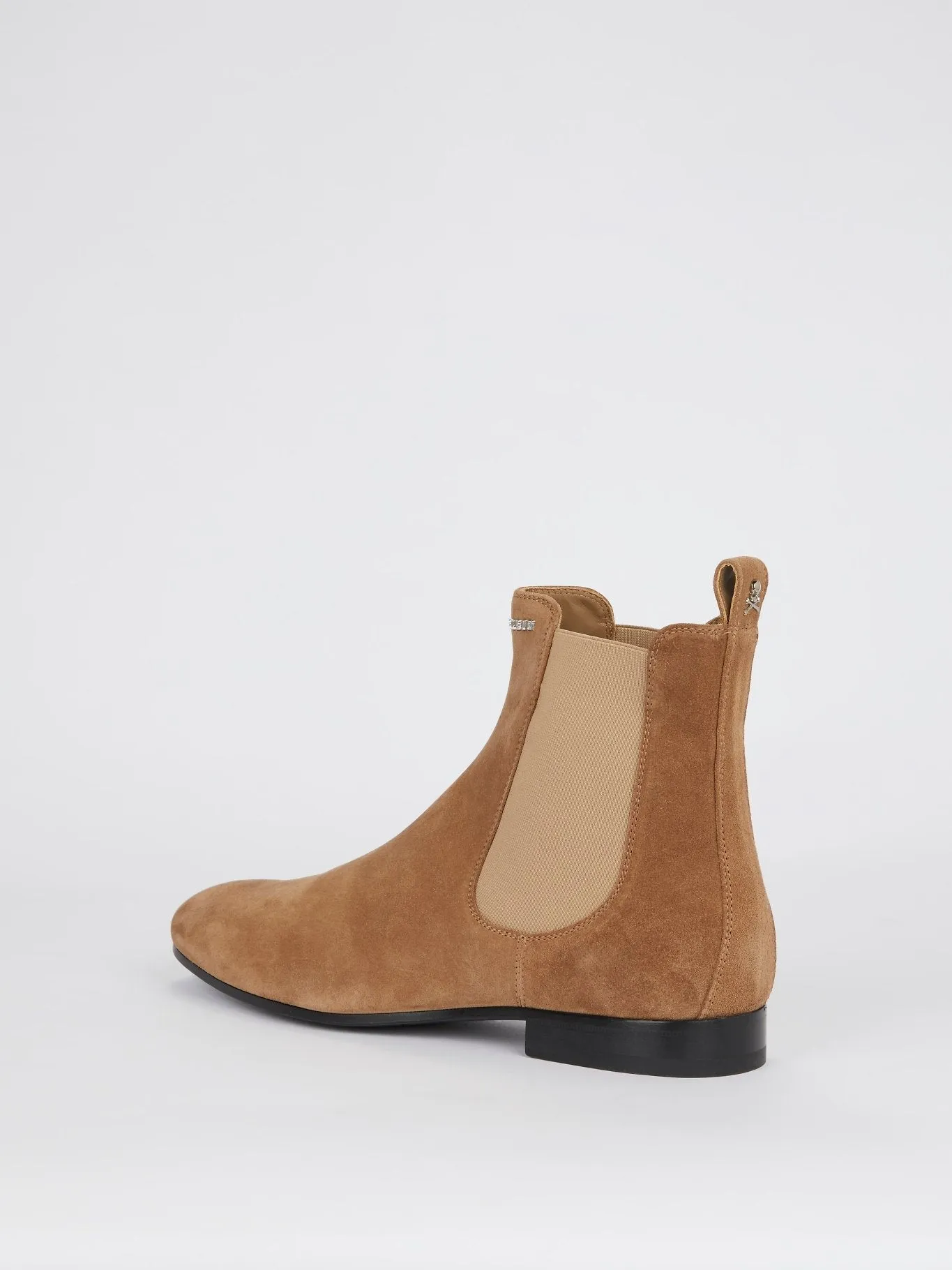 Beige Low Flat Chelsea Boots