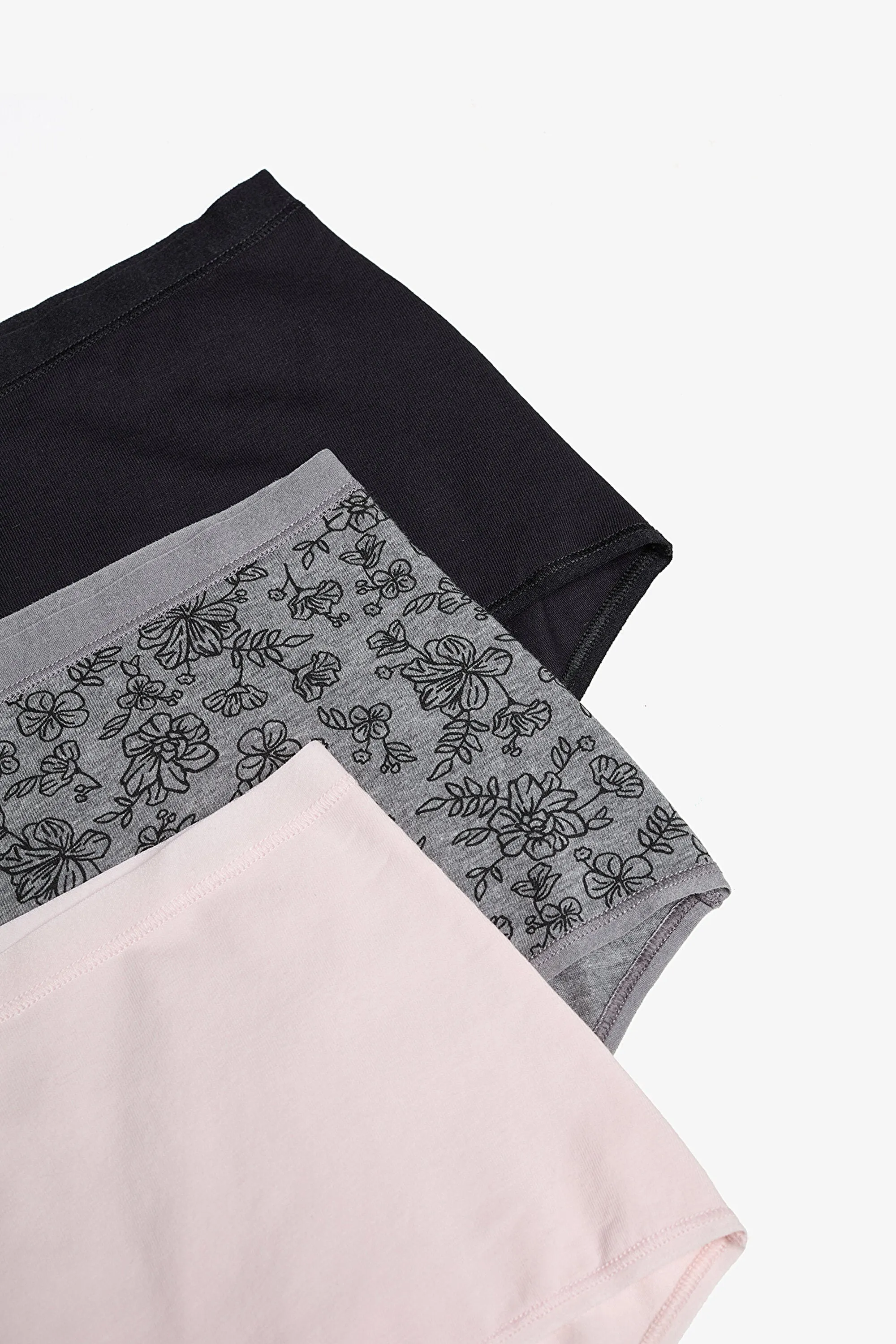 Black Chic 3-Pack Multicolored Highwaist Slip Panties