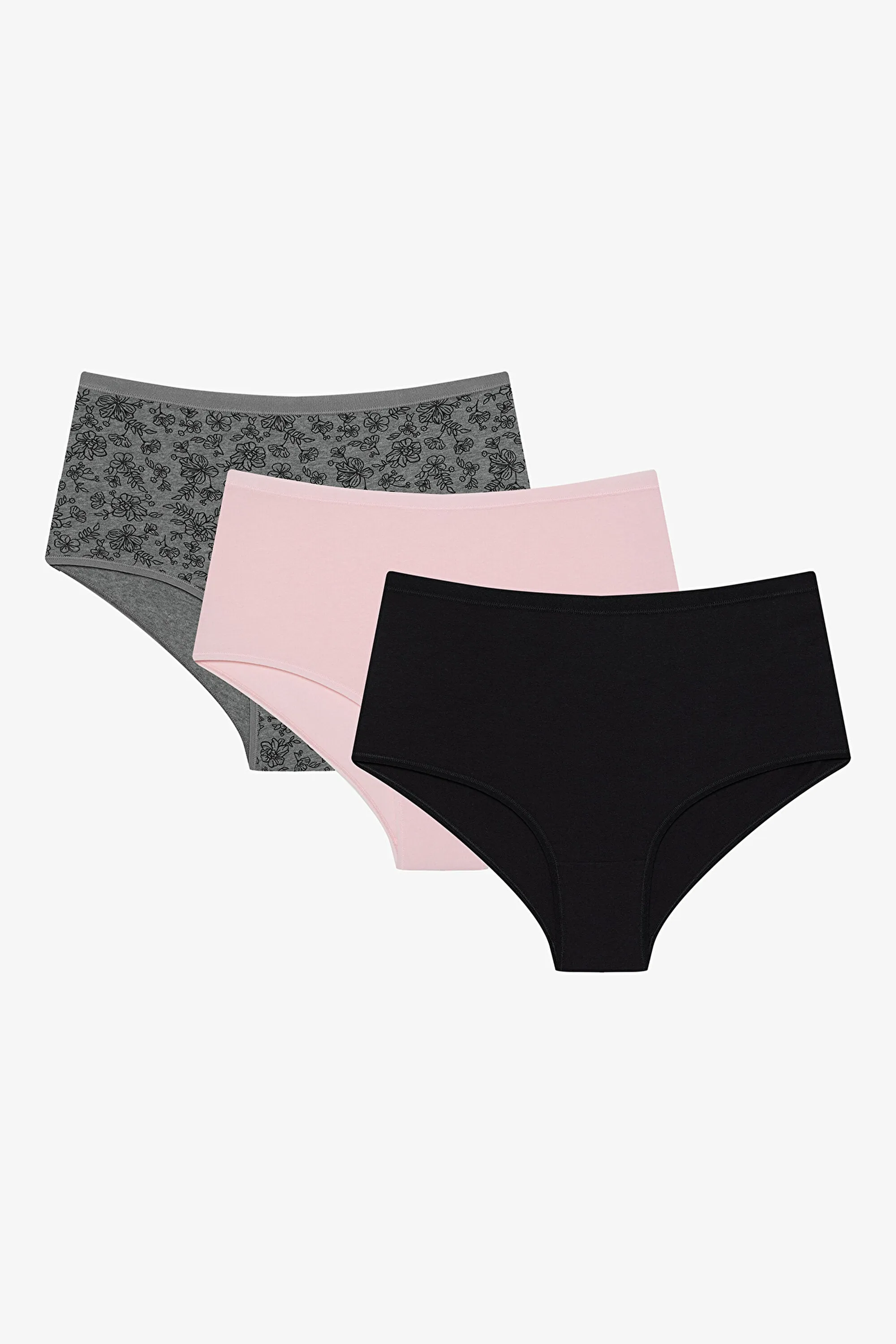 Black Chic 3-Pack Multicolored Highwaist Slip Panties