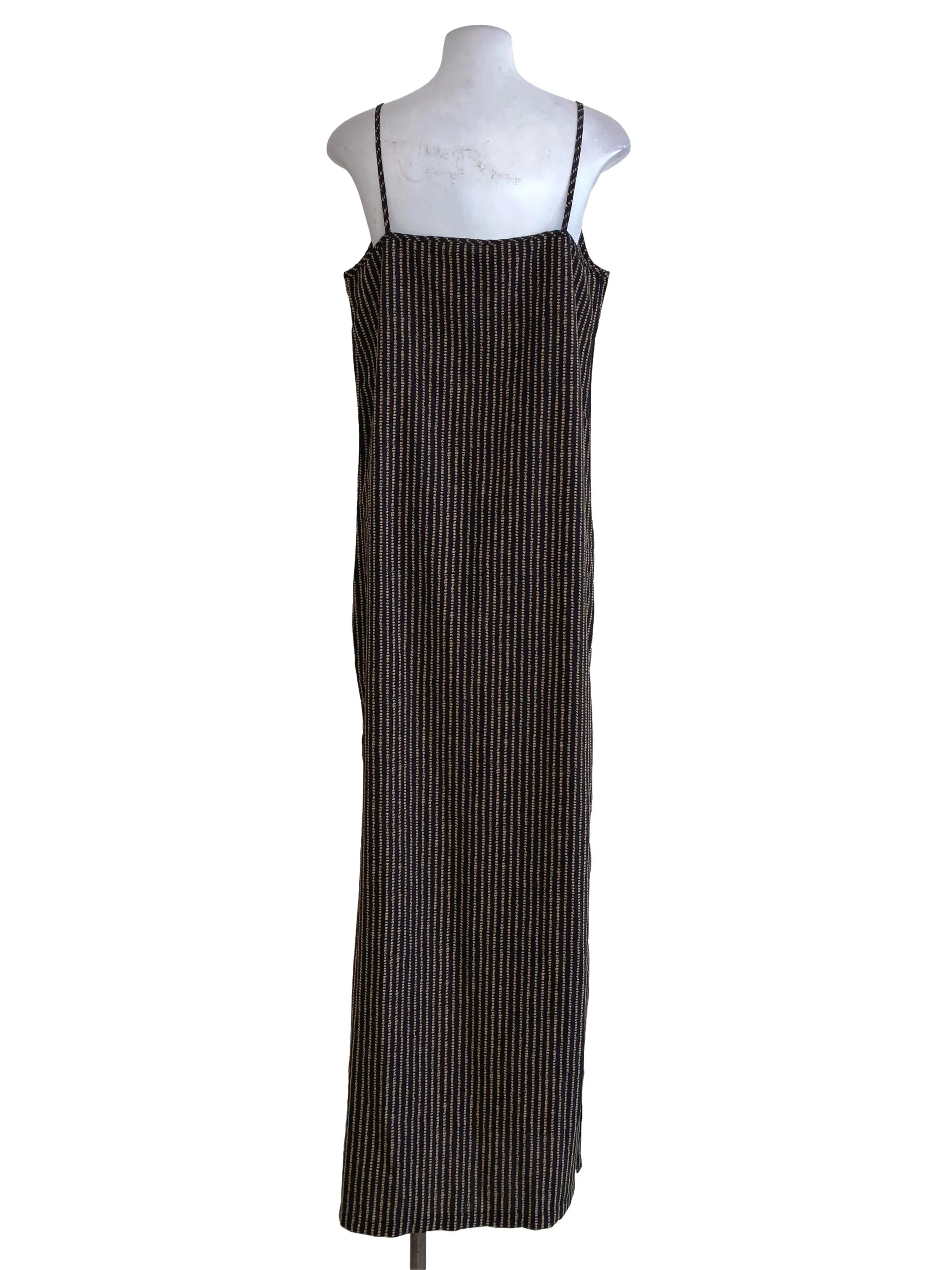 Black Line Dots Slip Dress