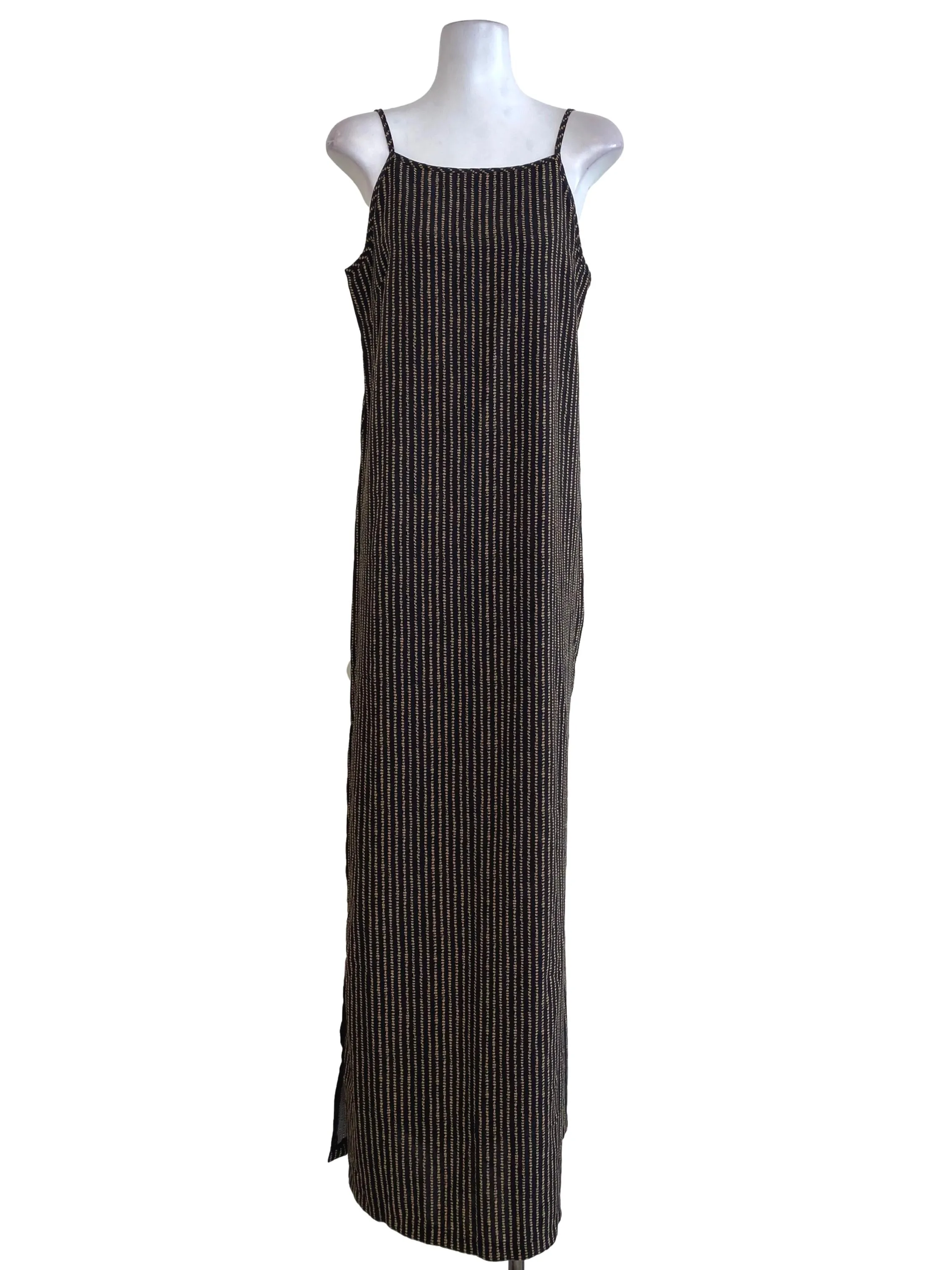Black Line Dots Slip Dress