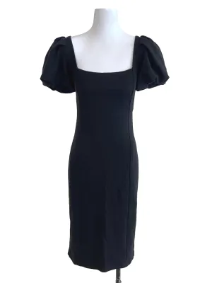 Black Puff Sleeves Slip Dress