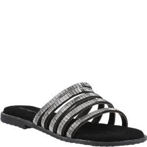 Black/Silver Paris Slide Sandals