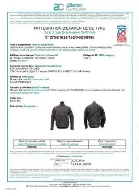 Blouson de moto Eté Ventilé   Doublure Etanche