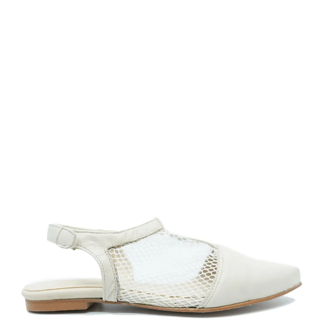 Blublonc Ivory Mesh Mule