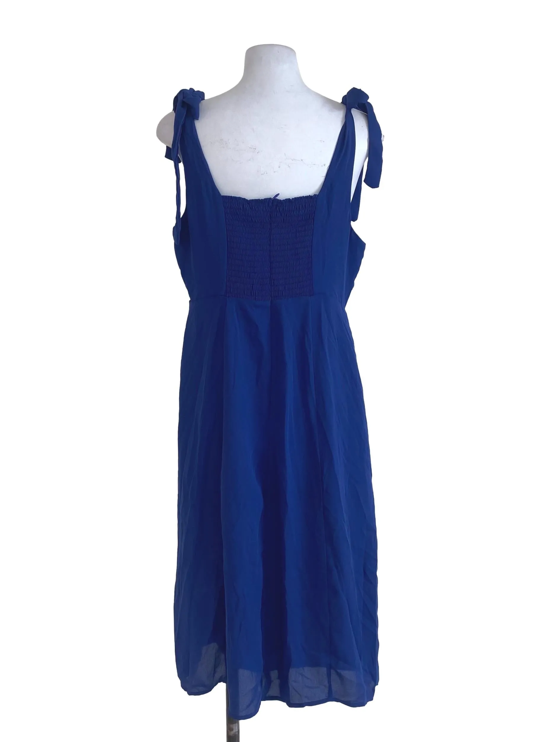 Blue Plain Slip Dress
