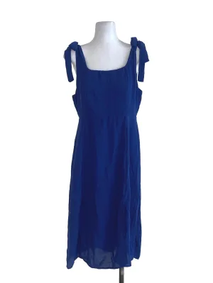 Blue Plain Slip Dress