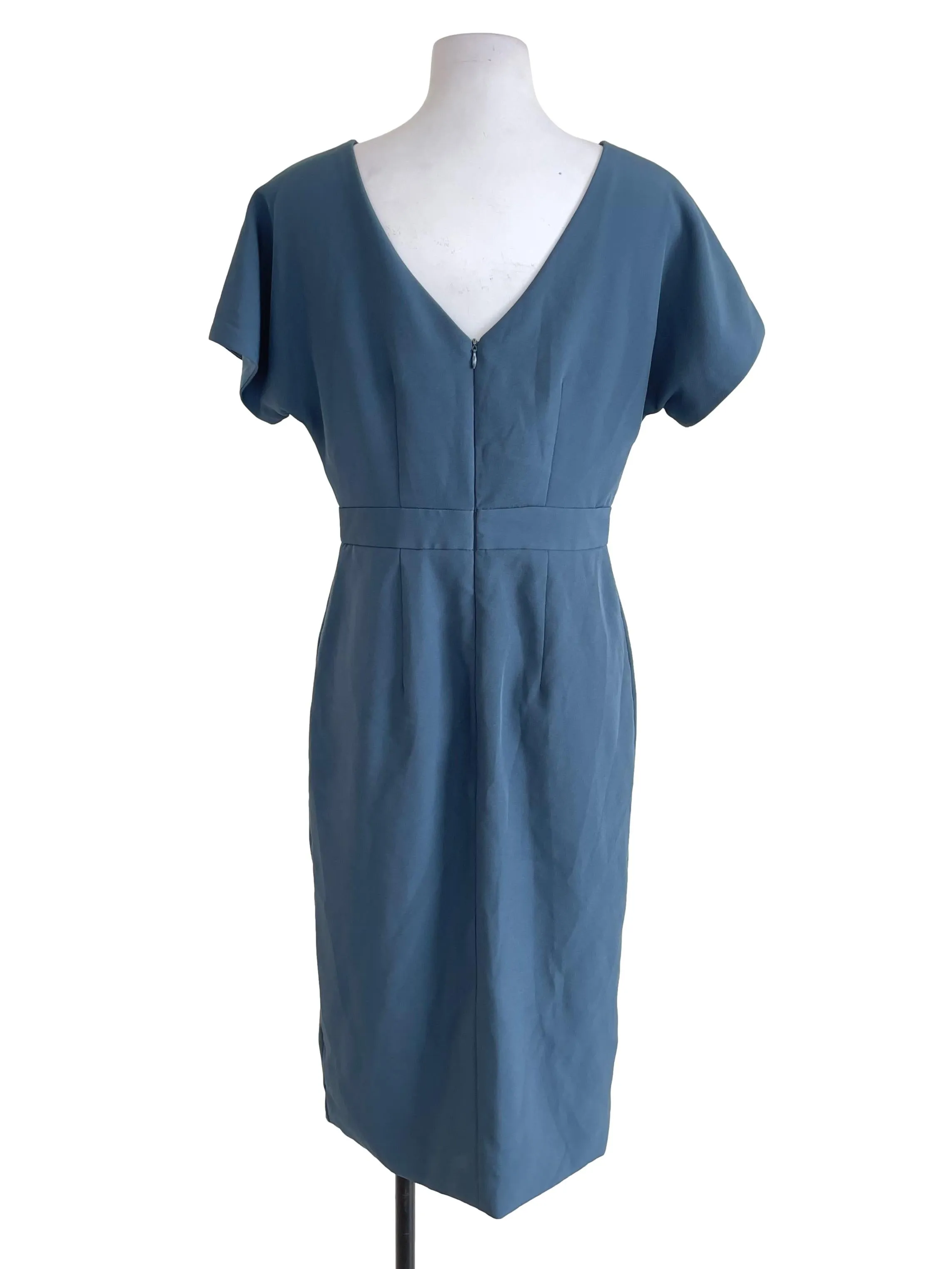 Blue Pleated Slip Dress