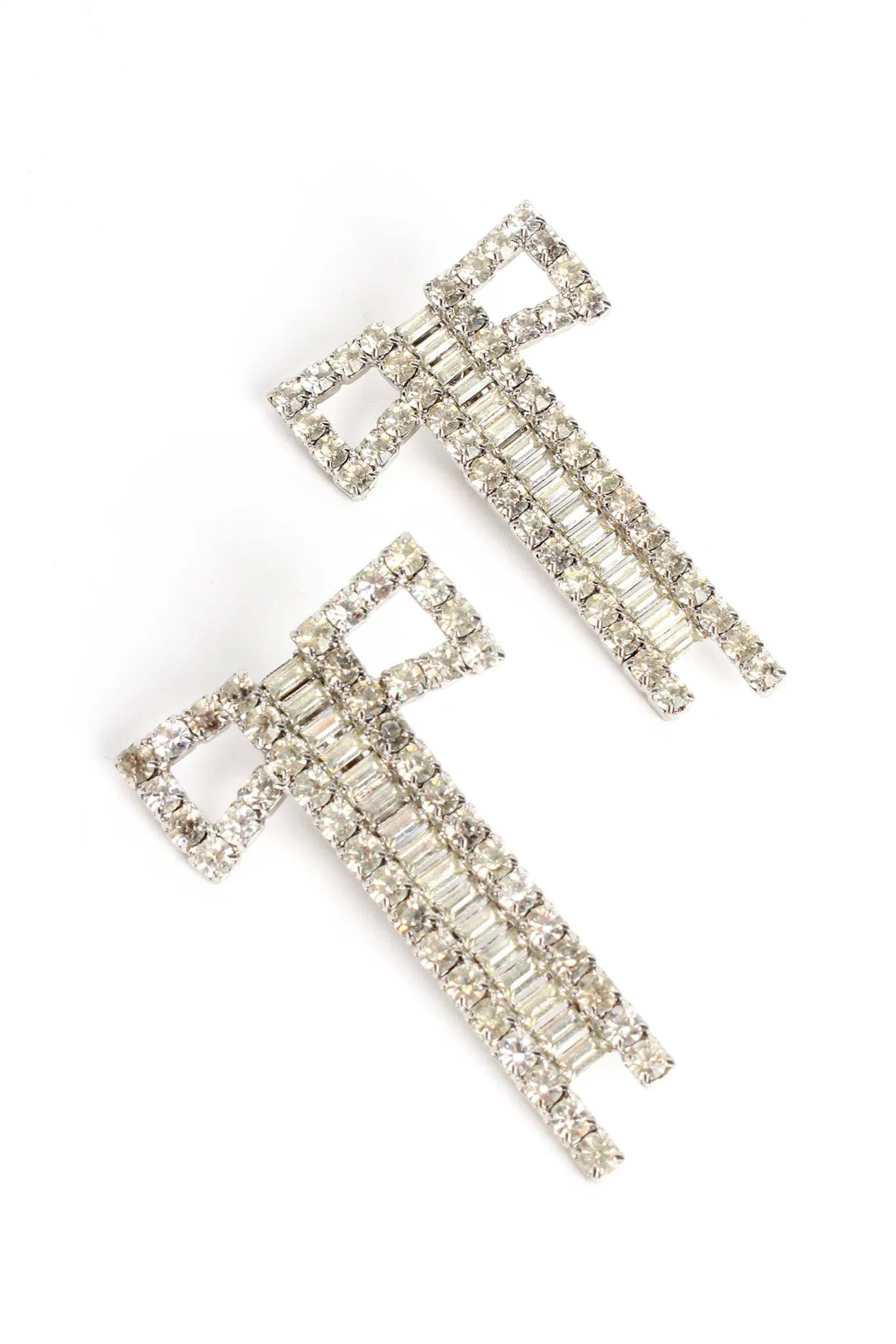 Bow Ladder Rhinestone Earrings