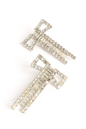 Bow Ladder Rhinestone Earrings