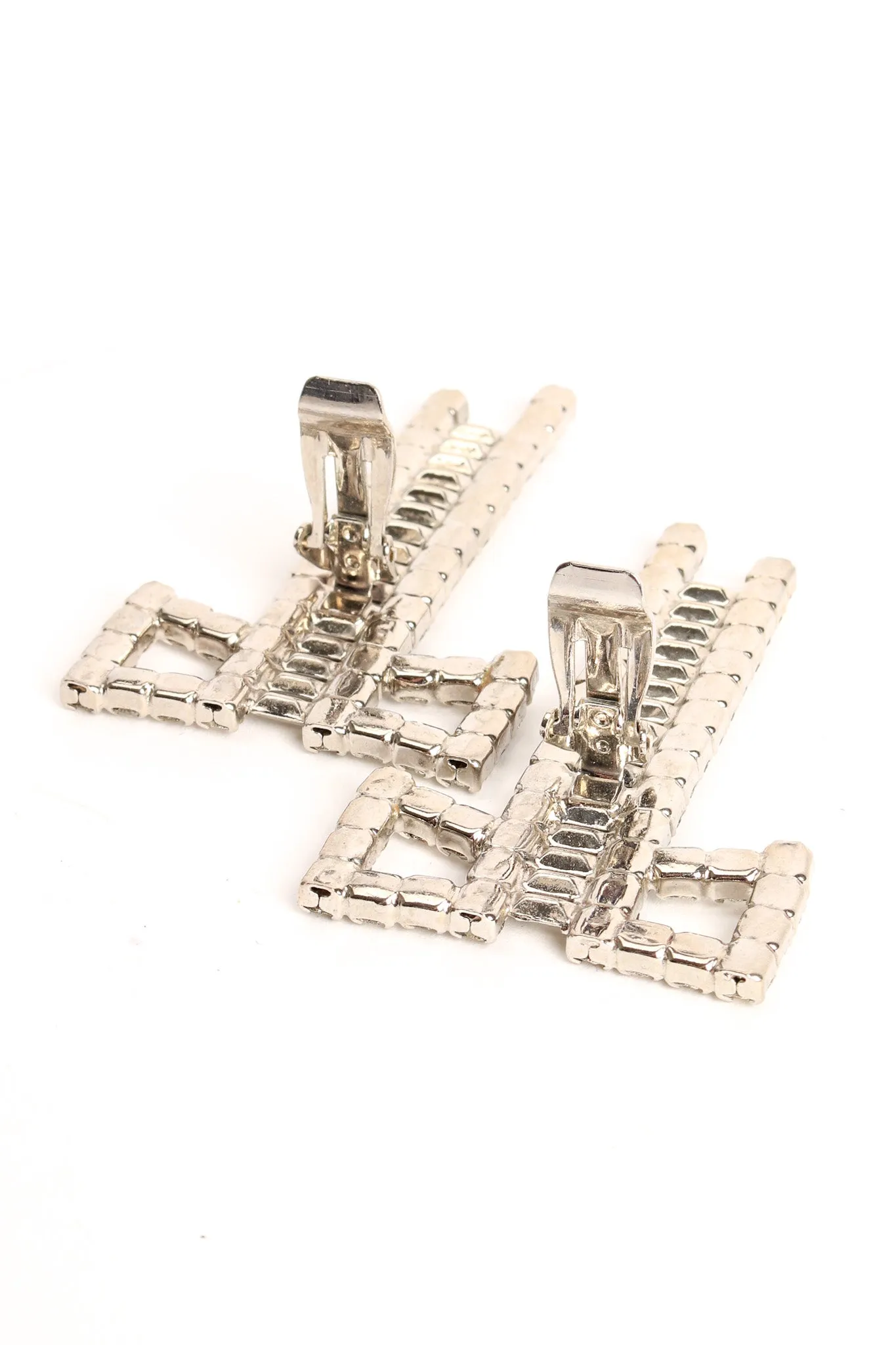 Bow Ladder Rhinestone Earrings