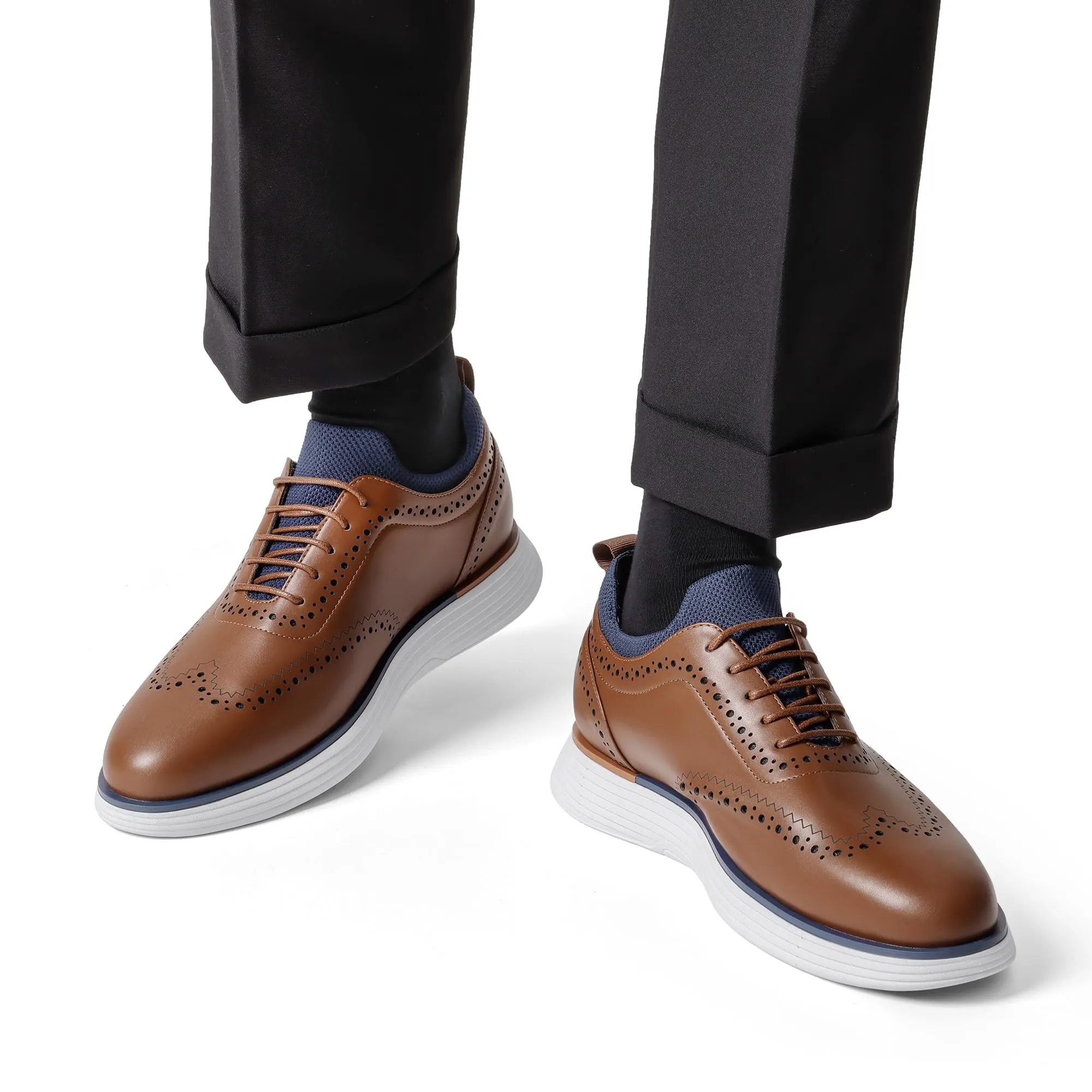 Bruno Marc Men's Dress Sneakers Oxfords Casual Formal Business Wingtip Brogue Shoes,Brown,Size 10.5,SBOX2326M