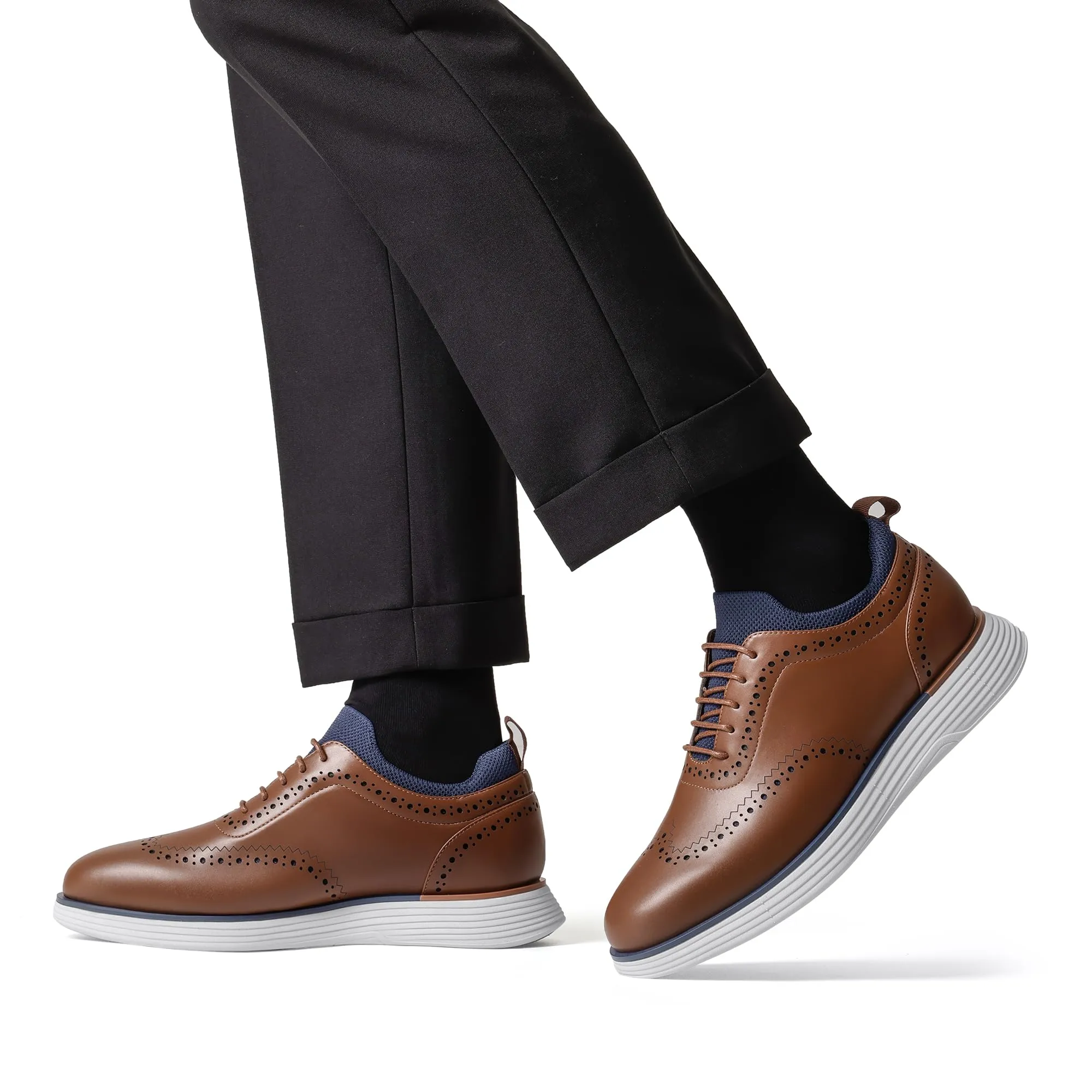 Bruno Marc Men's Dress Sneakers Oxfords Casual Formal Business Wingtip Brogue Shoes,Brown,Size 10.5,SBOX2326M