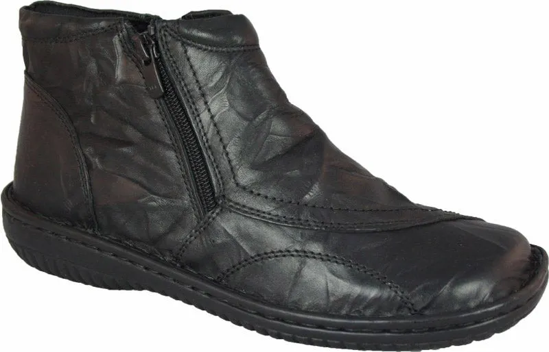 Cabello Womens Leather Crinkle Boot