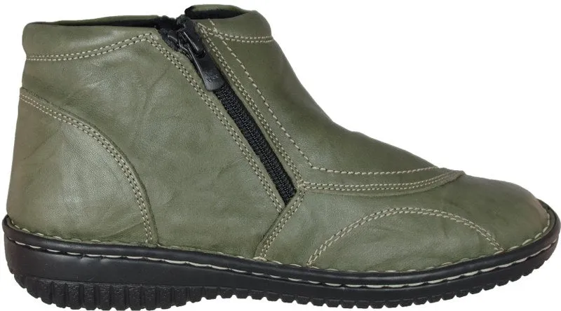 Cabello Womens Leather Crinkle Boot