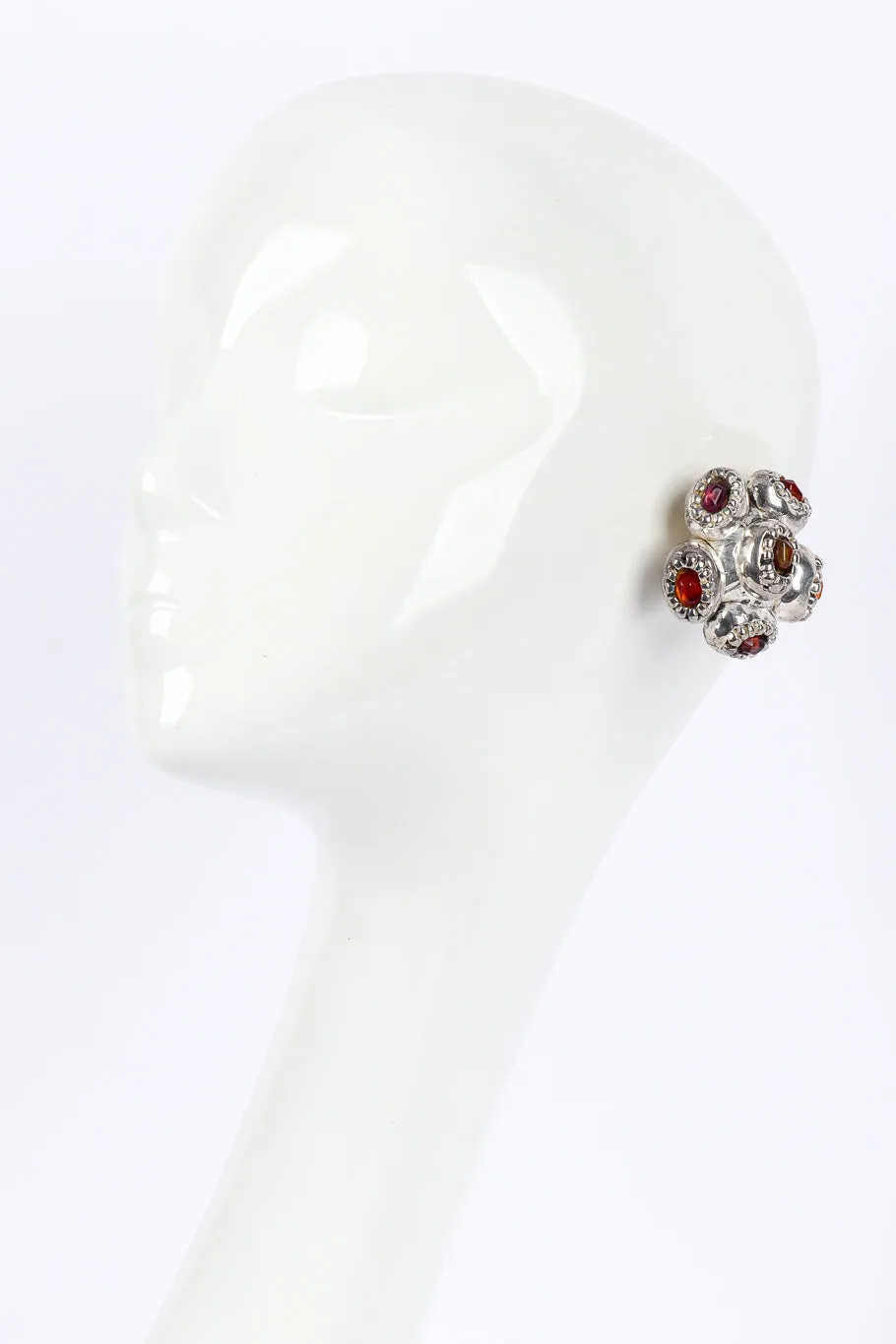 Cabochon Cluster Flower Earrings