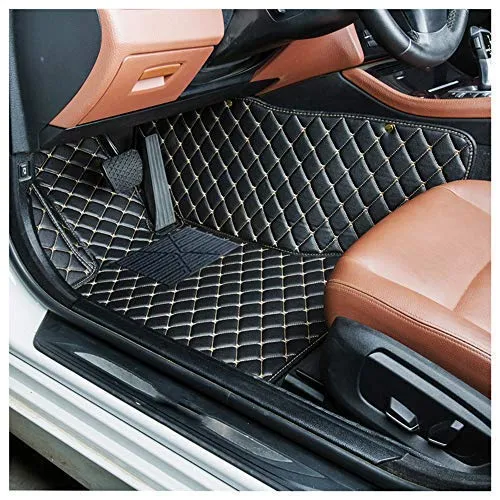 Car Floor Mat For Mercedes Benz GLS 320 350 400 450 500 4Matic 2016-2019 All Full Coverage Liner All Weather Waterpoof Non-Slip Leather Heavy Duty Custom Front Rear Mat Left Drive Black and Beige