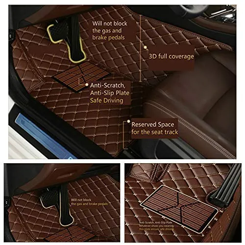 Car Floor Mat For Mercedes Benz GLS 320 350 400 450 500 4Matic 2016-2019 All Full Coverage Liner All Weather Waterpoof Non-Slip Leather Heavy Duty Custom Front Rear Mat Left Drive Black and Beige