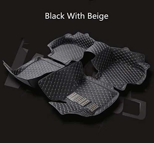 Car Floor Mat For Mercedes Benz GLS 320 350 400 450 500 4Matic 2016-2019 All Full Coverage Liner All Weather Waterpoof Non-Slip Leather Heavy Duty Custom Front Rear Mat Left Drive Black and Beige