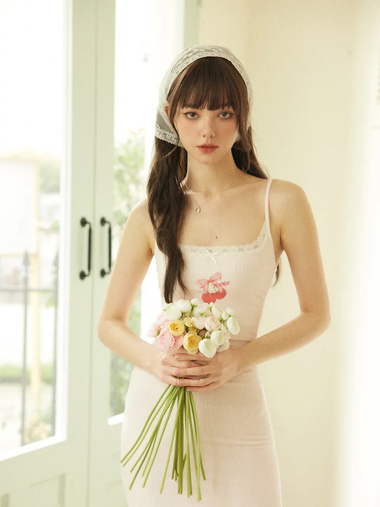 Cherry Lace Slip Dress