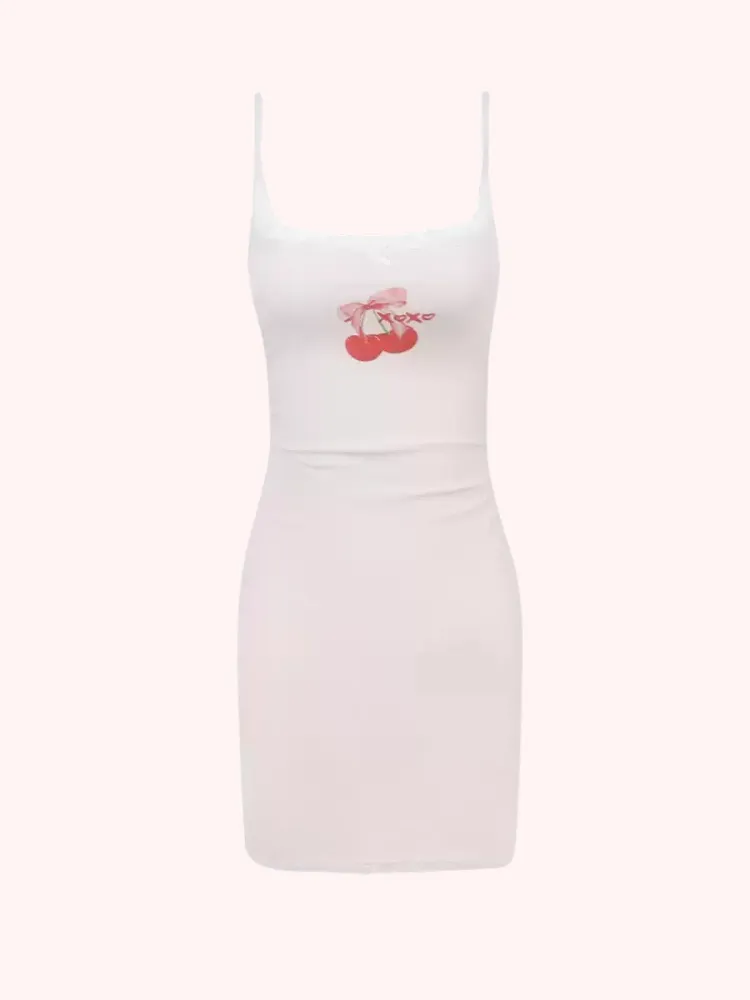 Cherry Lace Slip Dress