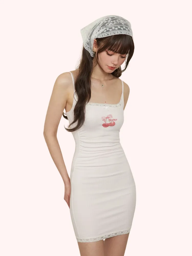 Cherry Lace Slip Dress